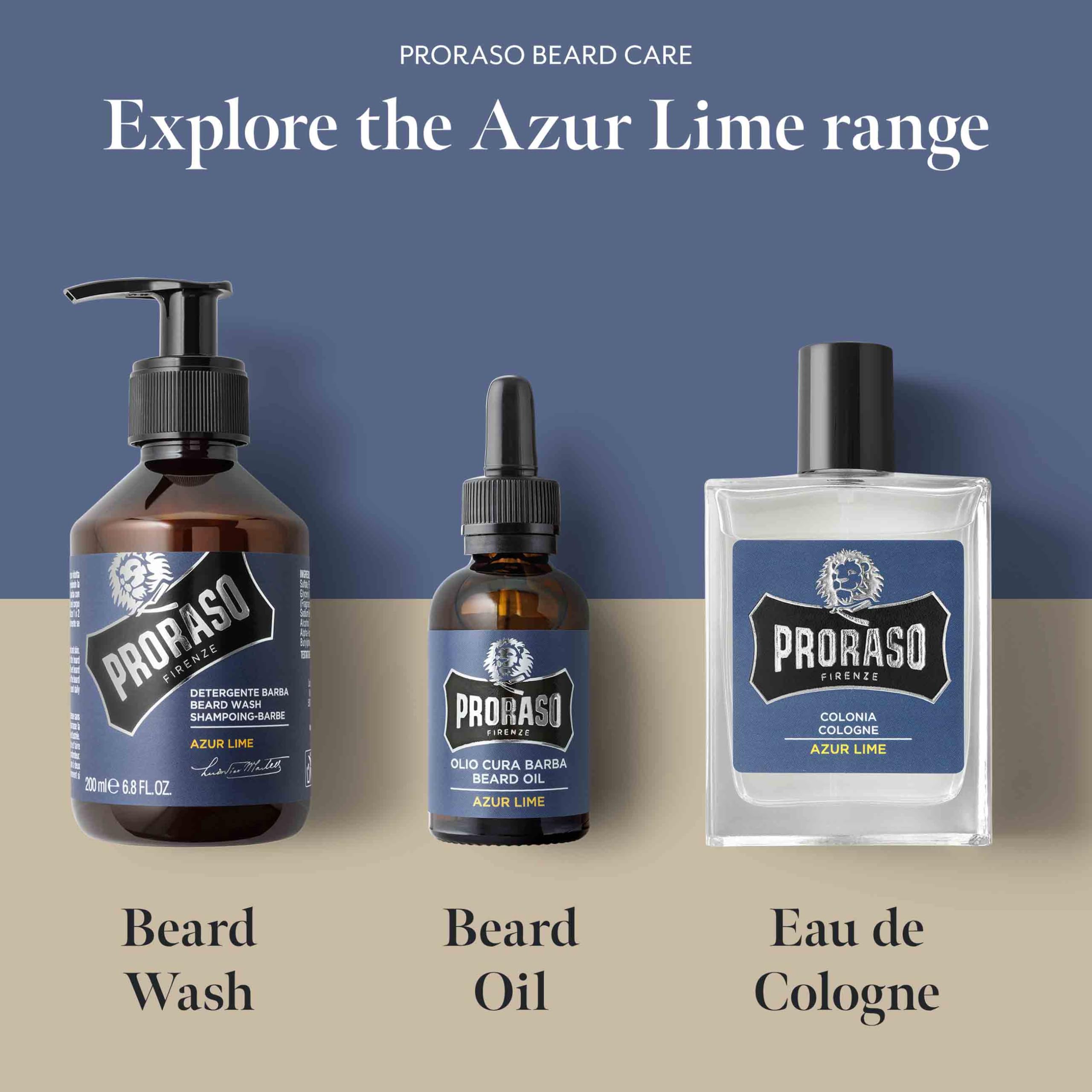 Proraso Single Blade Beard Wash, Azur Lime, 6.8 fl. oz